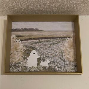 Ghost and Dog Framed Art Halloween Decor